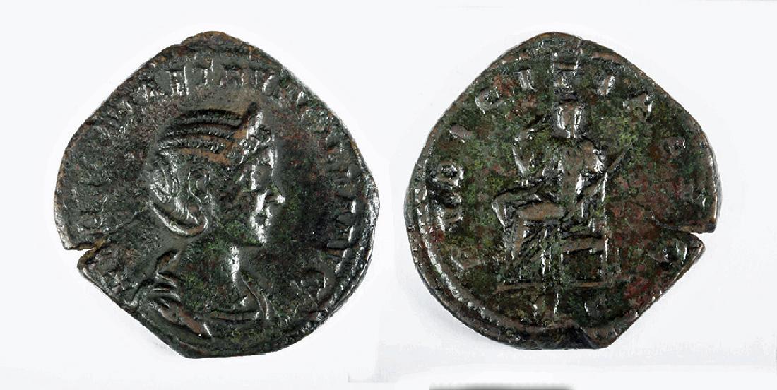 Roman Bronze Sestertius of Herennia Etruscilla (1 of 3)