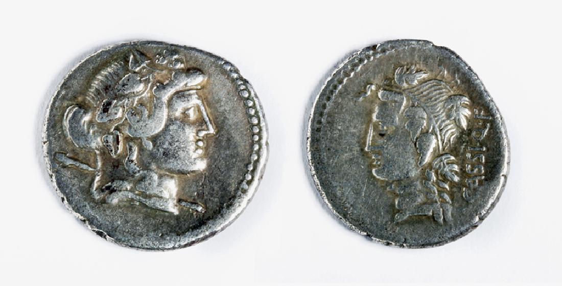 Republican Denarius of L. Cassius Q. F. Longinus (1 of 3)