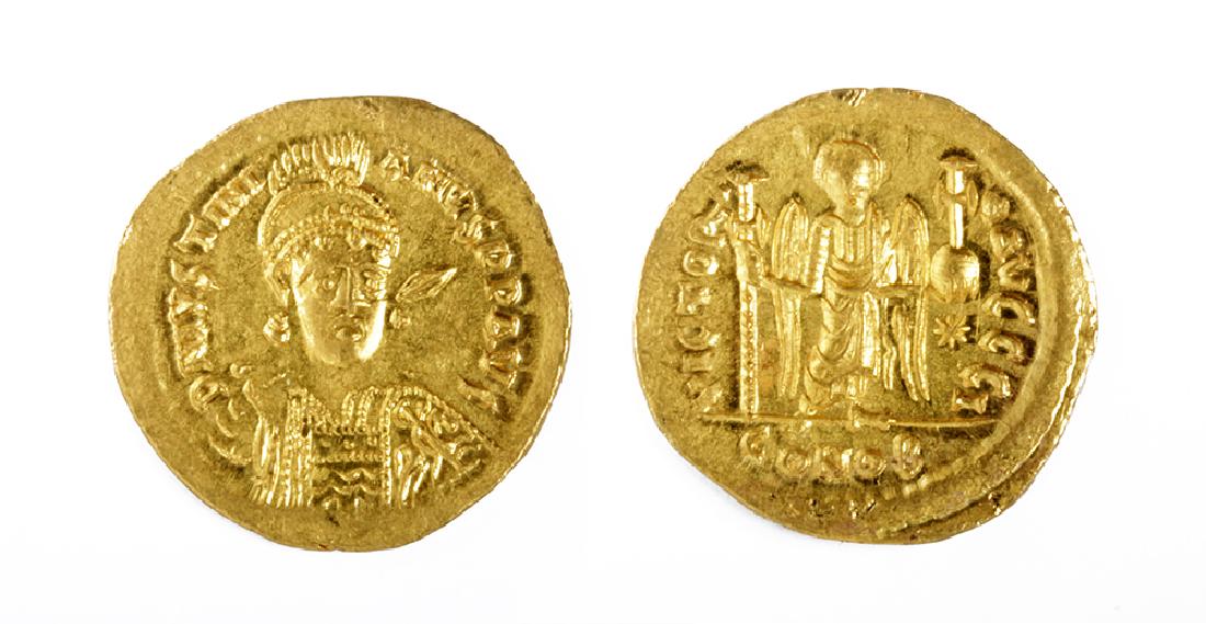 Byzantine Gold AU Solidus Emperor Justinian - 4.4 g (1 of 3)