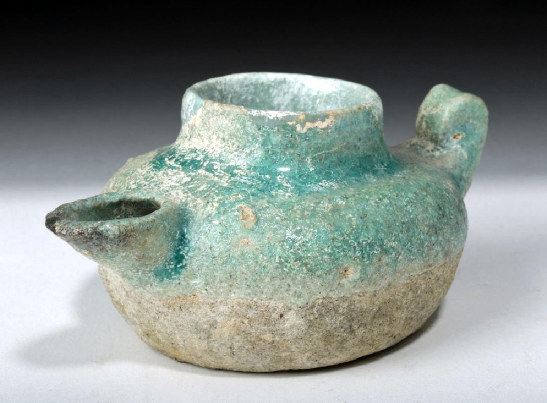 Persian Islamic Blue-Green Glazed Oil Lamp (1 of 6)