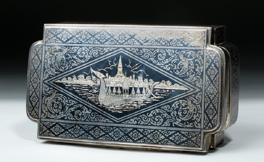 Niello Thai Silver & Burl Wood Presentation Box (1 of 10)
