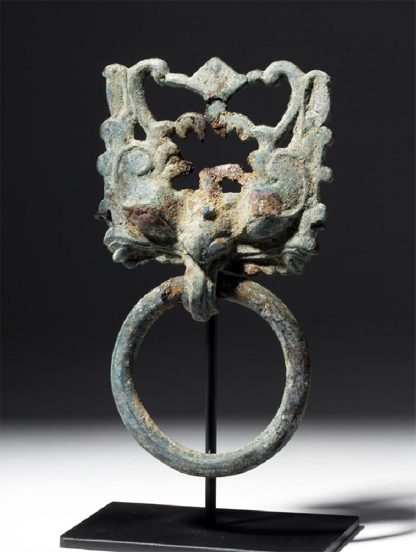 Chinese Warring States Bronze Tao Mask w/ Ring (1 of 4)