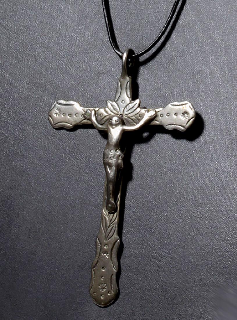 19th C. Mexican Spanish Colonial Silver Cristo Pendant (1 of 4)