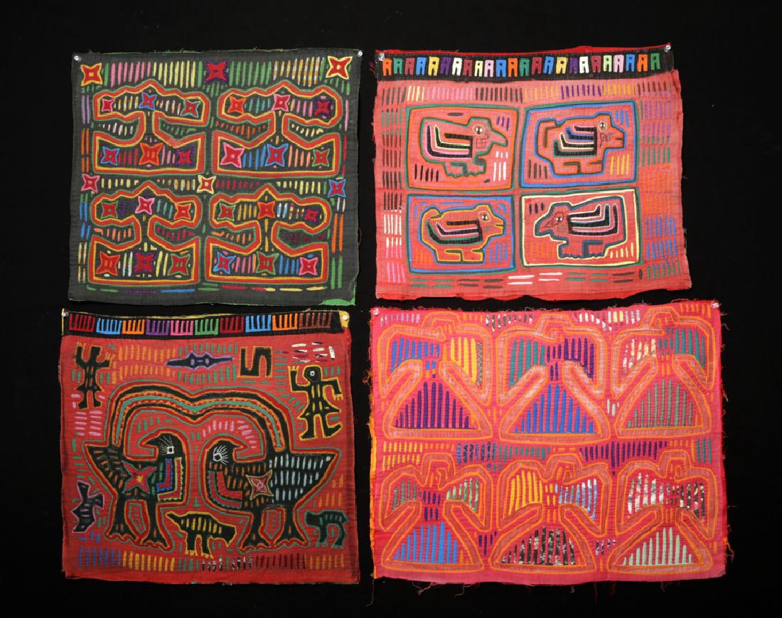Lot of 4 Panamanian Kuna Molas, ex-Kitt Kapp (1 of 6)
