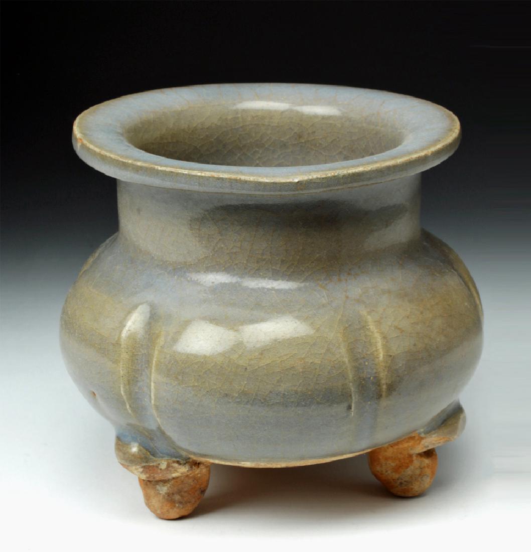 19th C. Chinese Qing  Jun Glazed Incense Burner (1 of 6)