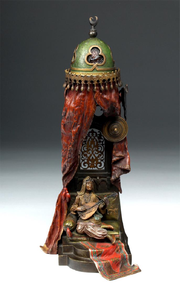 19th C. Austrian Bronze 'The Musician,' ex-Christies (1 of 8)