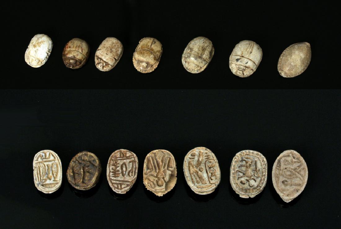 Seven Egyptian Steatite Scarab Amulets (1 of 4)