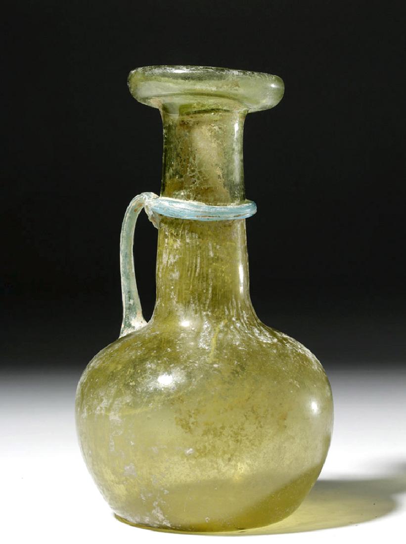 Incredible Roman Glass Vessel - Aqua Handle (1 of 6)