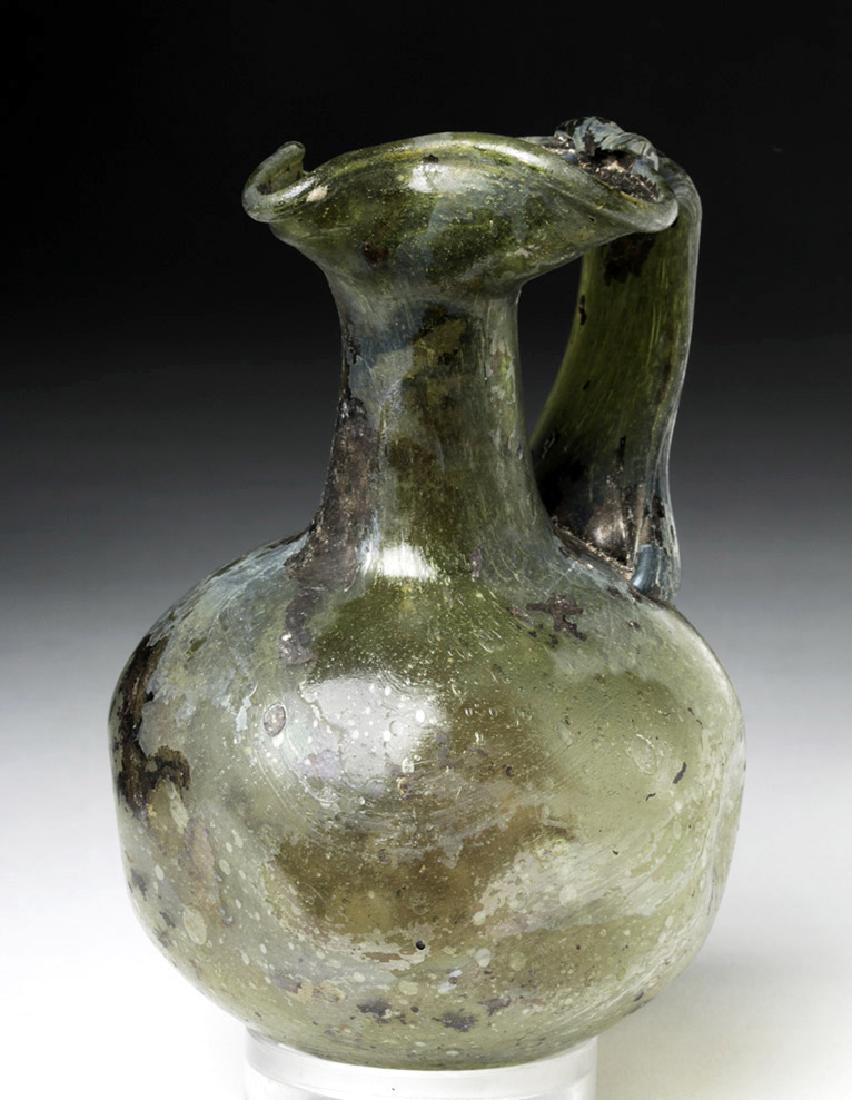 Roman Green Glass Trefoil Mouth Pouring Vessel (1 of 6)