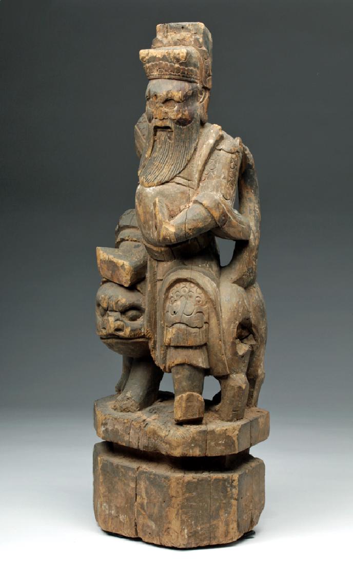 Early 19th C. Chinese Carved Wooden God of Wealth (1 of 6)