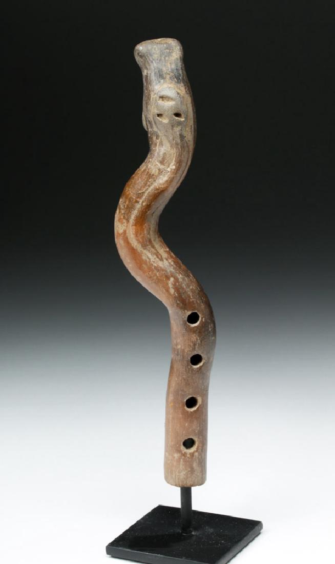 Colima Redware Flute - Snake Form (1 of 5)