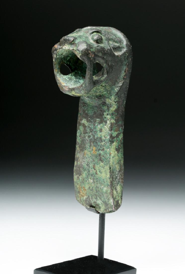 Rare Luristan Bronze Adze Head - Feline Socket (1 of 5)
