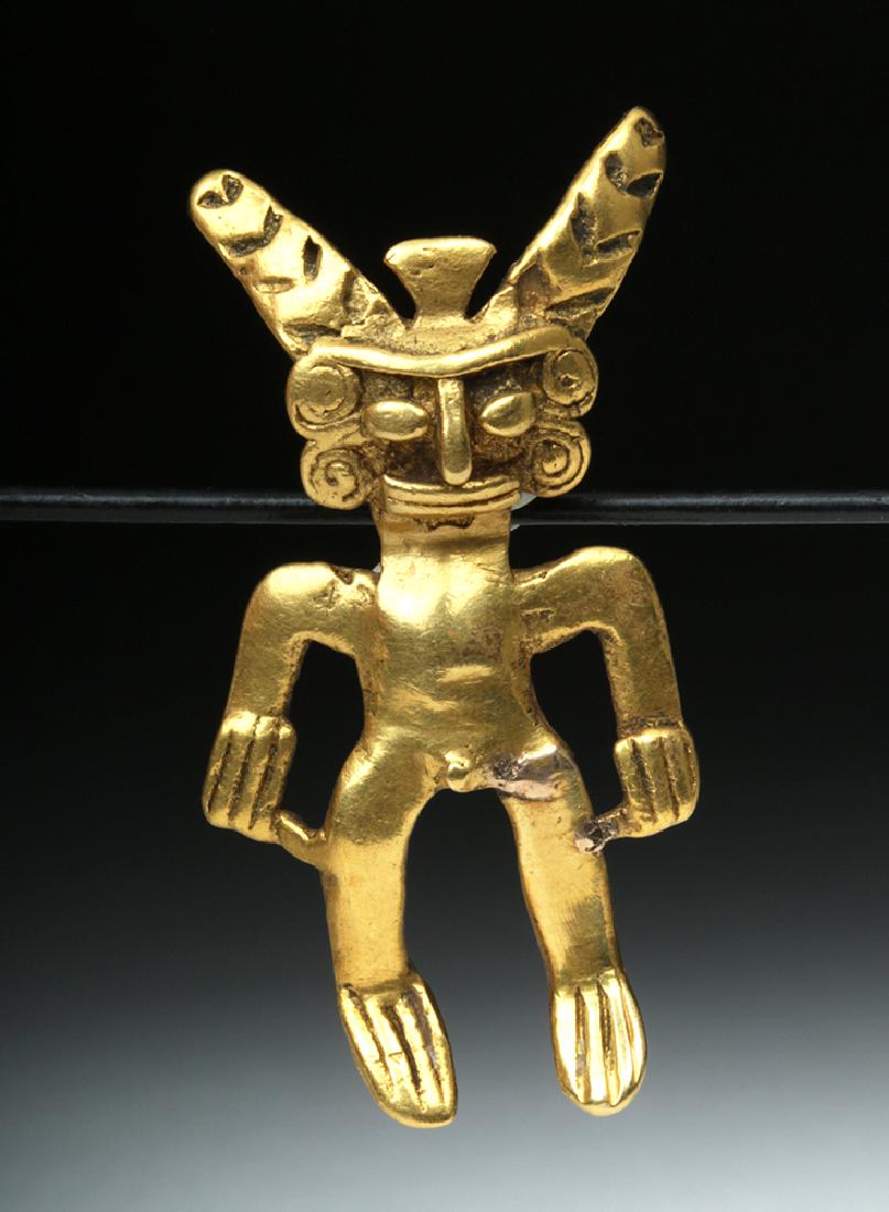Pre-Columbian 18K Gold Pendant - Shaman - 13 gr (1 of 4)