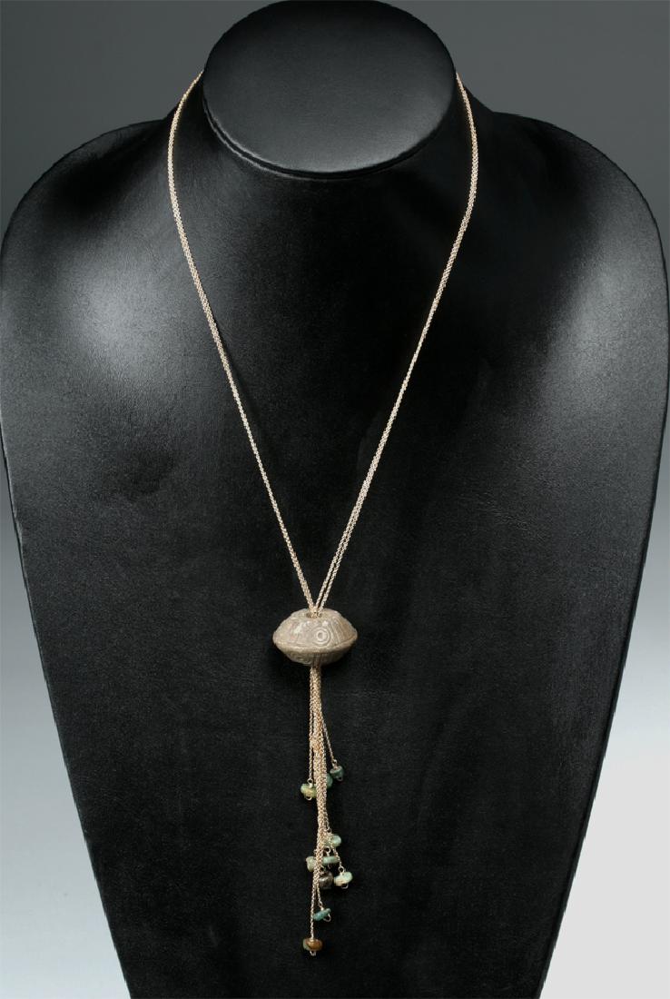 Mayan Jade and Stone Spindle Whorl Necklace (1 of 4)