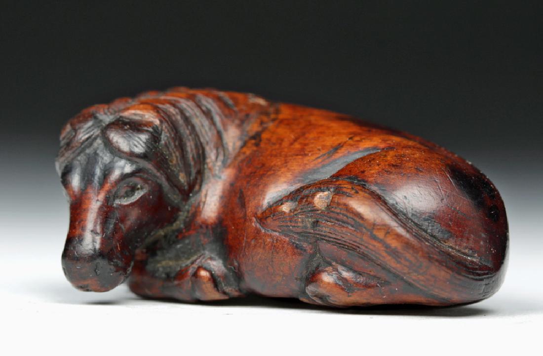 Japanese Meiji Boxwood Netsuke - Seated Horse (1 of 7)
