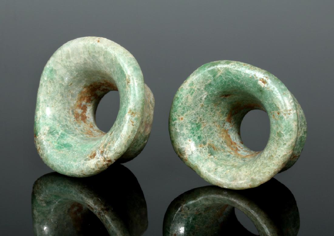 Pair of Mayan Jade Ear Spools (1 of 6)