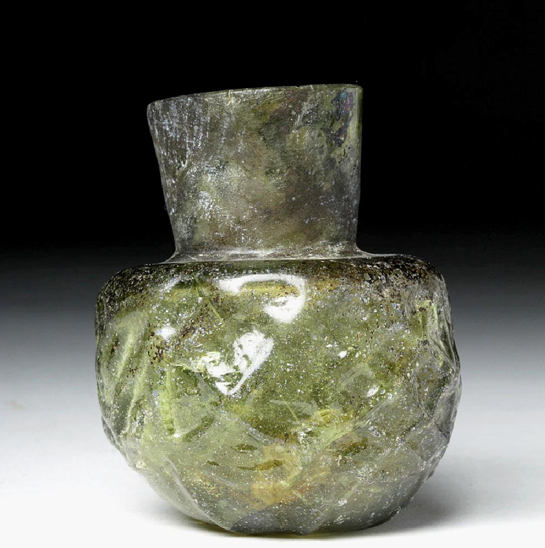 Islamic Pattern-Molded Green Glass Vessel (1 of 6)