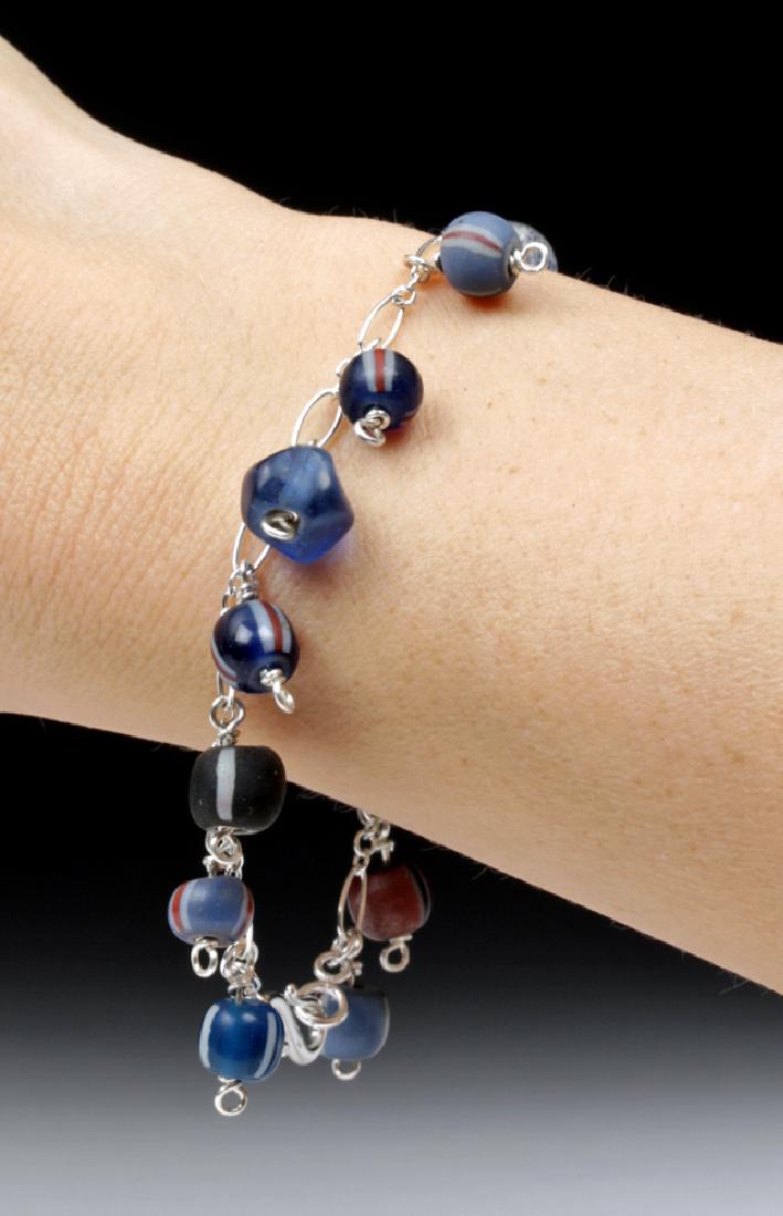 Viking Glass Bead Sterling Silver Charm Bracelet (1 of 3)