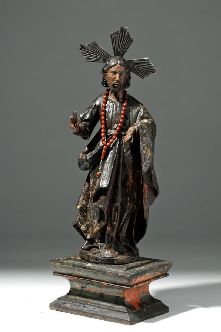 19th C. Mexican Wooden Black-Robed Christ Santo (1 of 6)