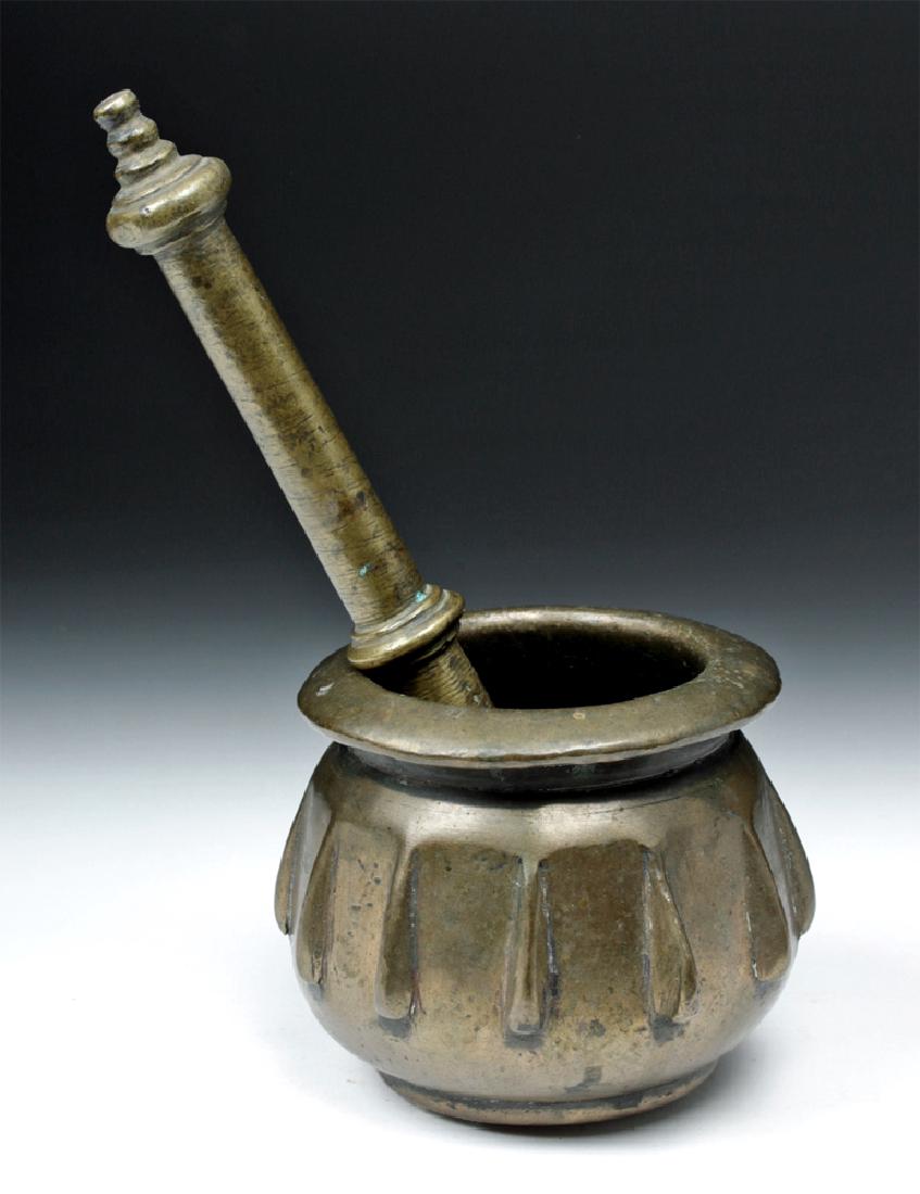 17th C. Spanish Bronze Mortar & Pestle