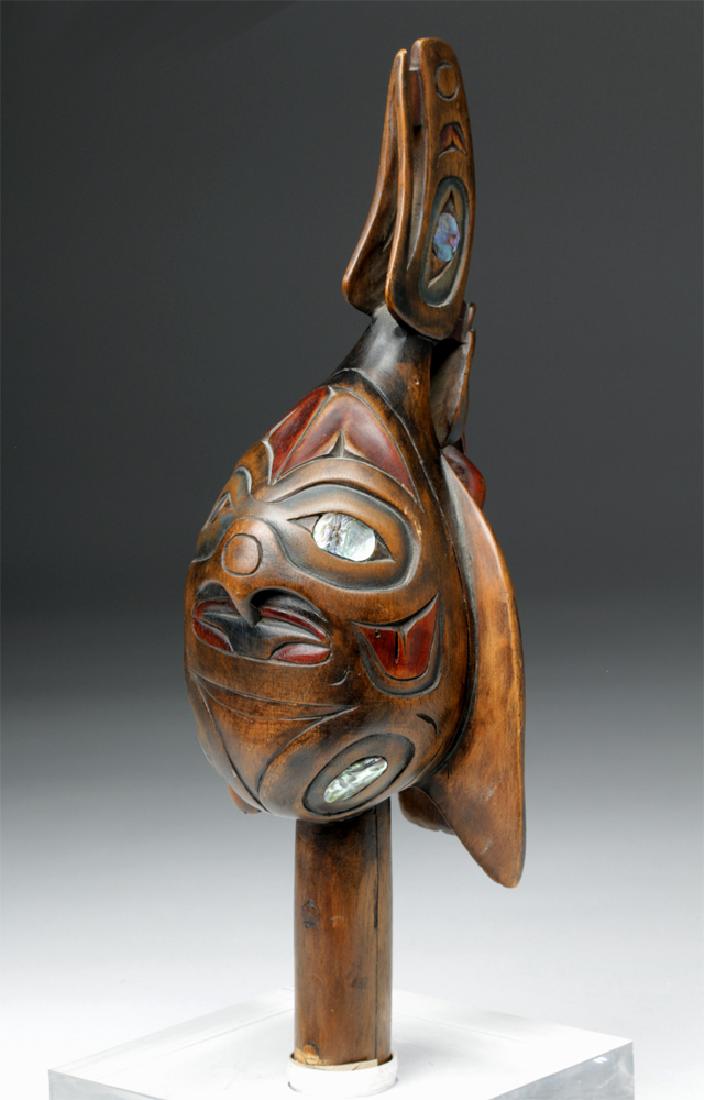 20th C Pacific Northwest Wood Ceremonial Raven Rattle - 5