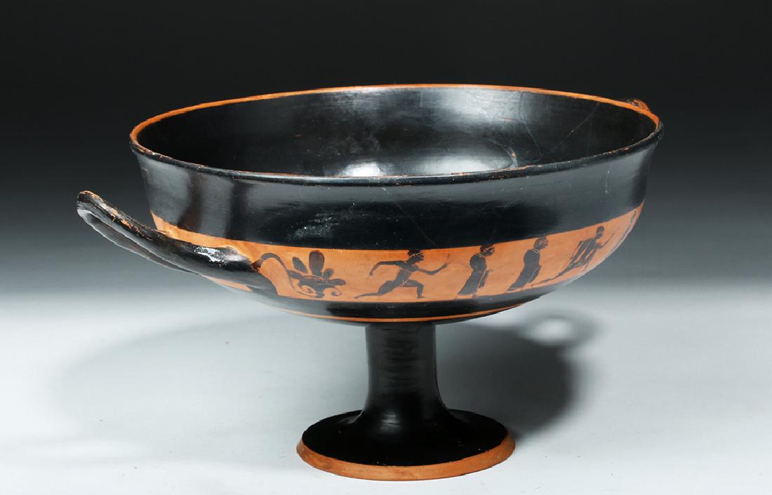Greek Attic Black-Figure Pottery Kylix w/ 7 Figures - 5