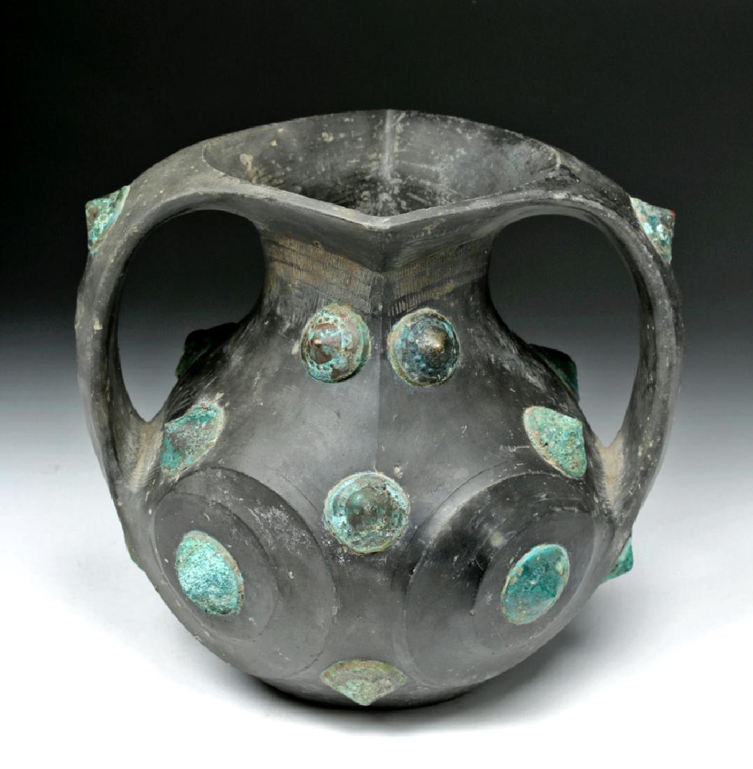 Chinese Han Dynasty Blackware / Bronze Amphora - TL'd (1 of 7)