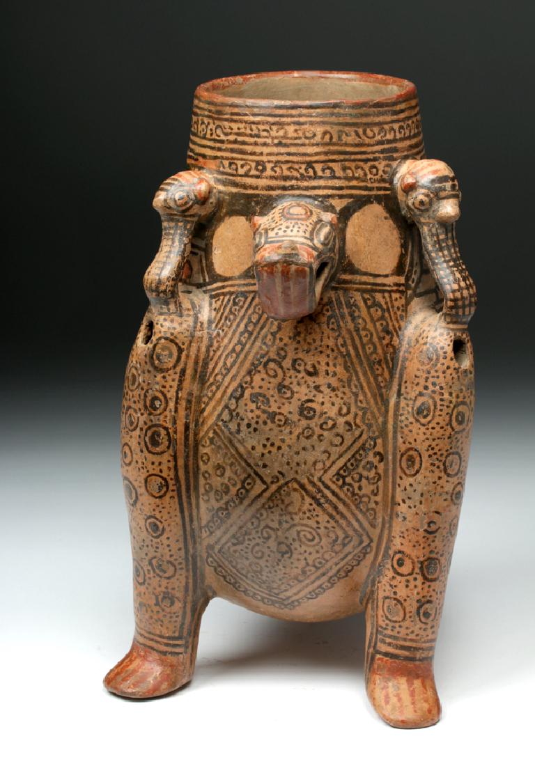 Stunning Nicoya Tripod Polychrome Jaguar Jar - 2