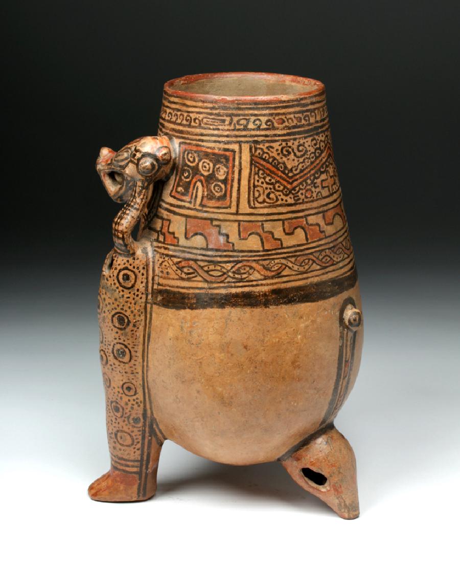 Stunning Nicoya Tripod Polychrome Jaguar Jar - 3