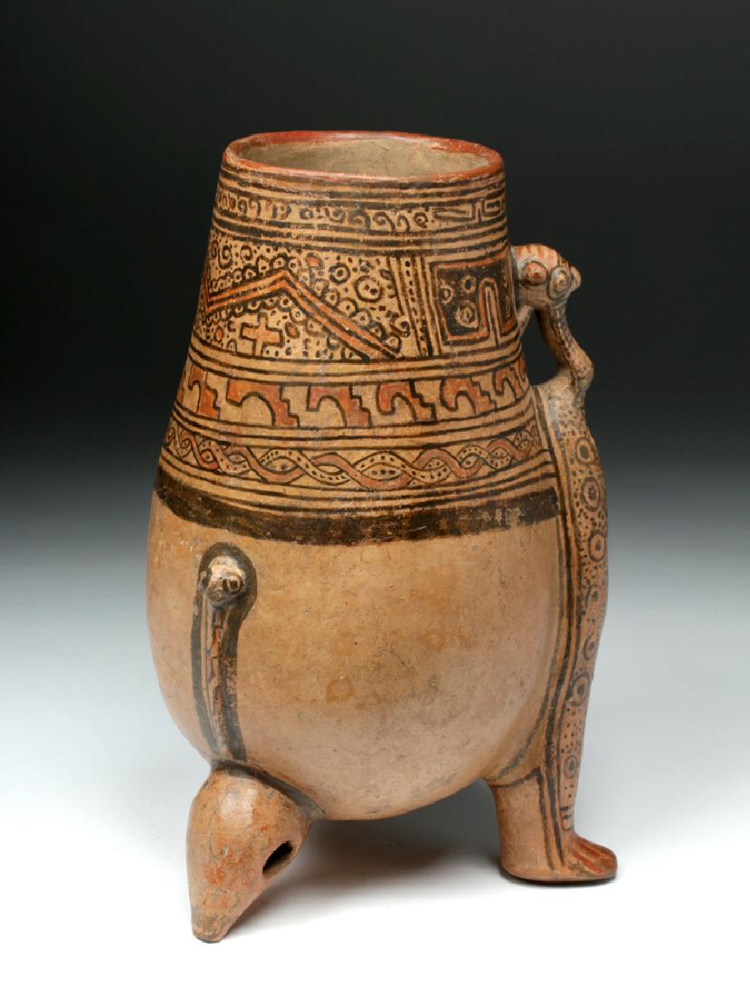 Stunning Nicoya Tripod Polychrome Jaguar Jar - 4