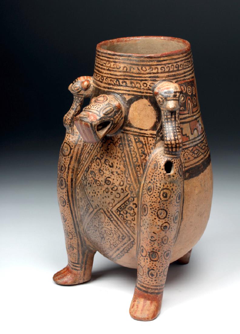 Stunning Nicoya Tripod Polychrome Jaguar Jar - 5