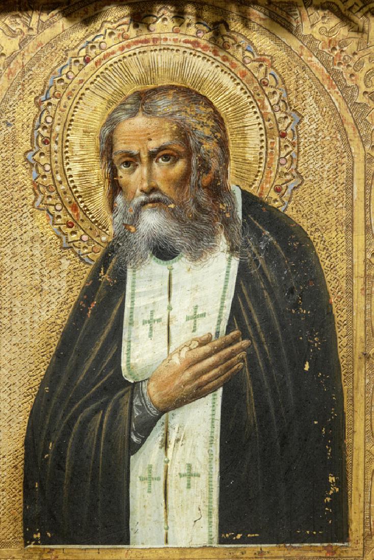 19th C. Russian Framed Icon - St. Seraphim of Sarov - 2