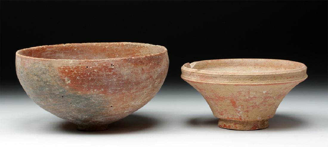 Lot of 2 Holy Land Pottery Redware Bowls (1 of 6)