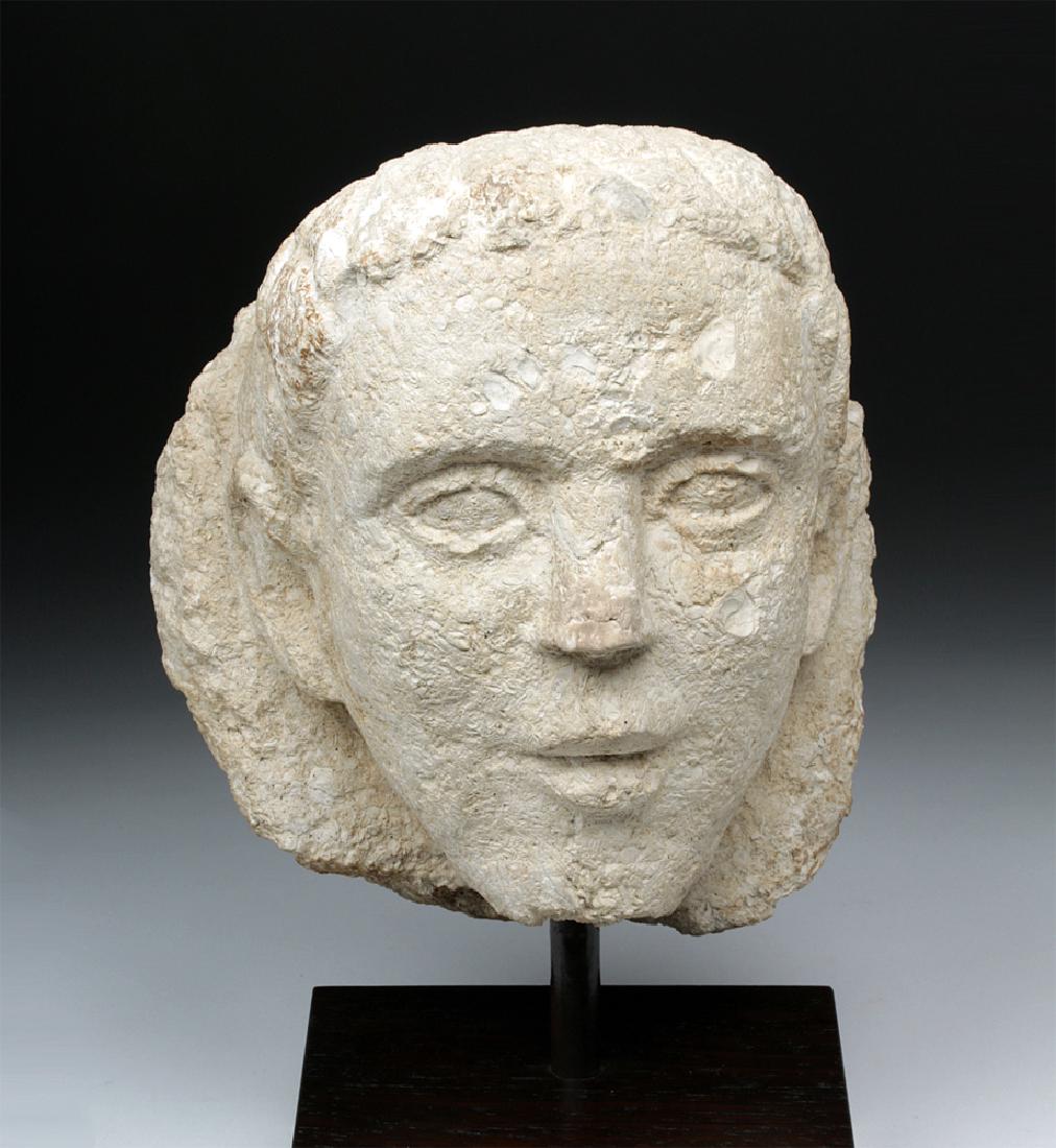 Hellenistic Cypriot Limestone Male Votary Head (1 of 5)