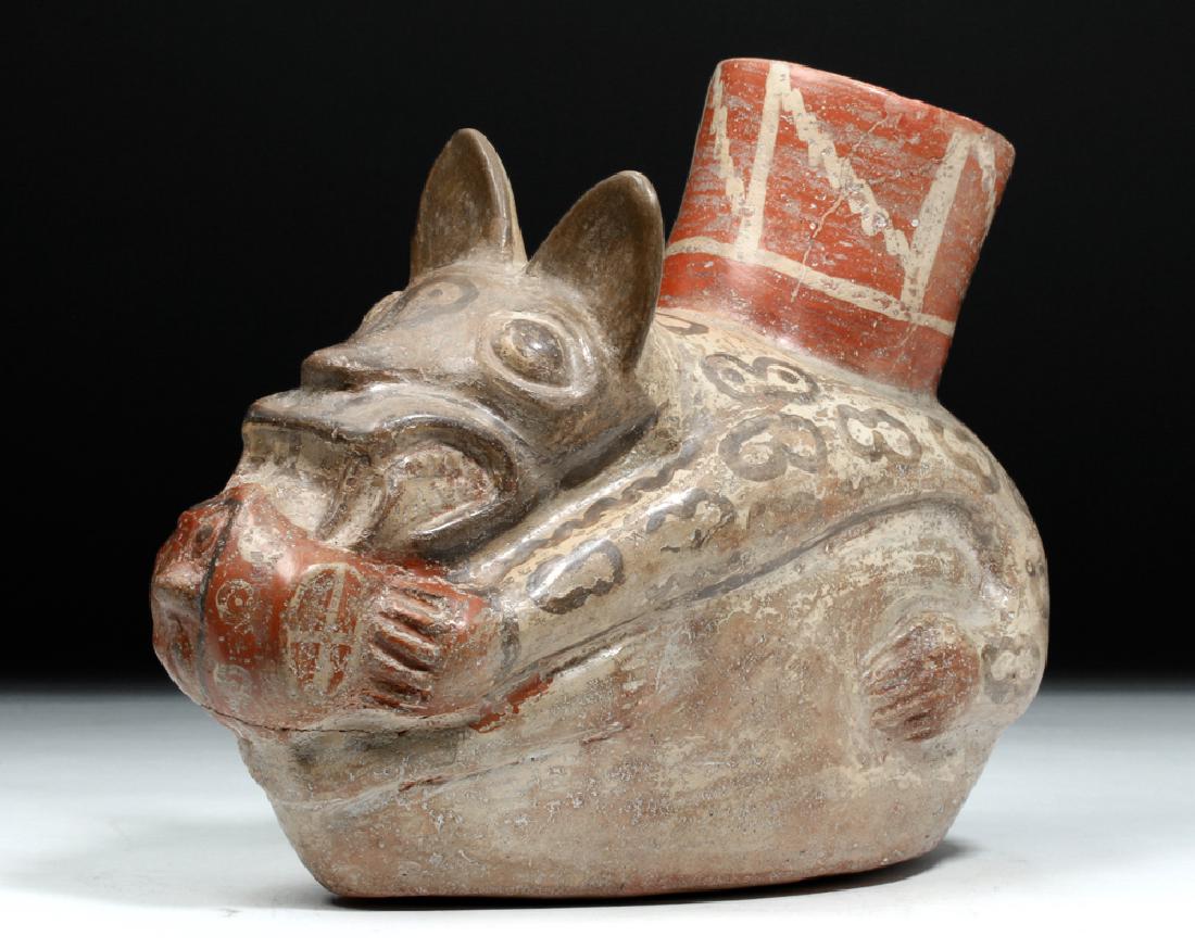 Huari Polychrome Vessel of a Jaguar Eating Man (1 of 7)