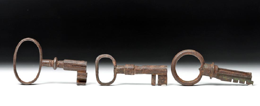 Trio of 17th C. European Iron Keys (1 of 3)