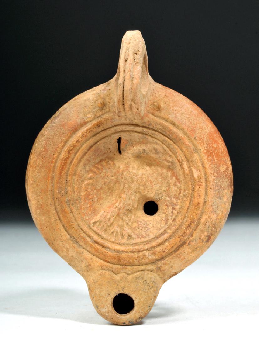 Roman Ceramic Oil Lamp w/ Eagle & Planta Pedis (1 of 7)