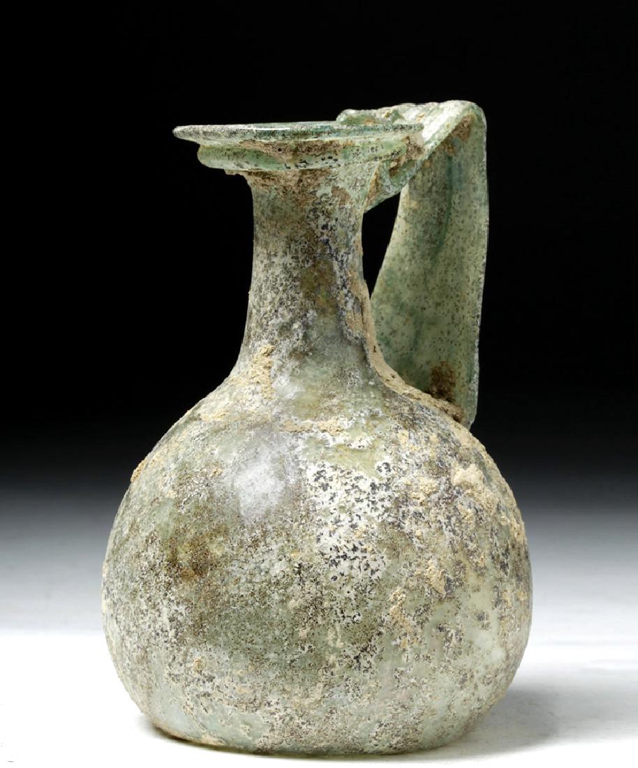 Roman Green Glass Vessel w/ Trail Handle (1 of 6)