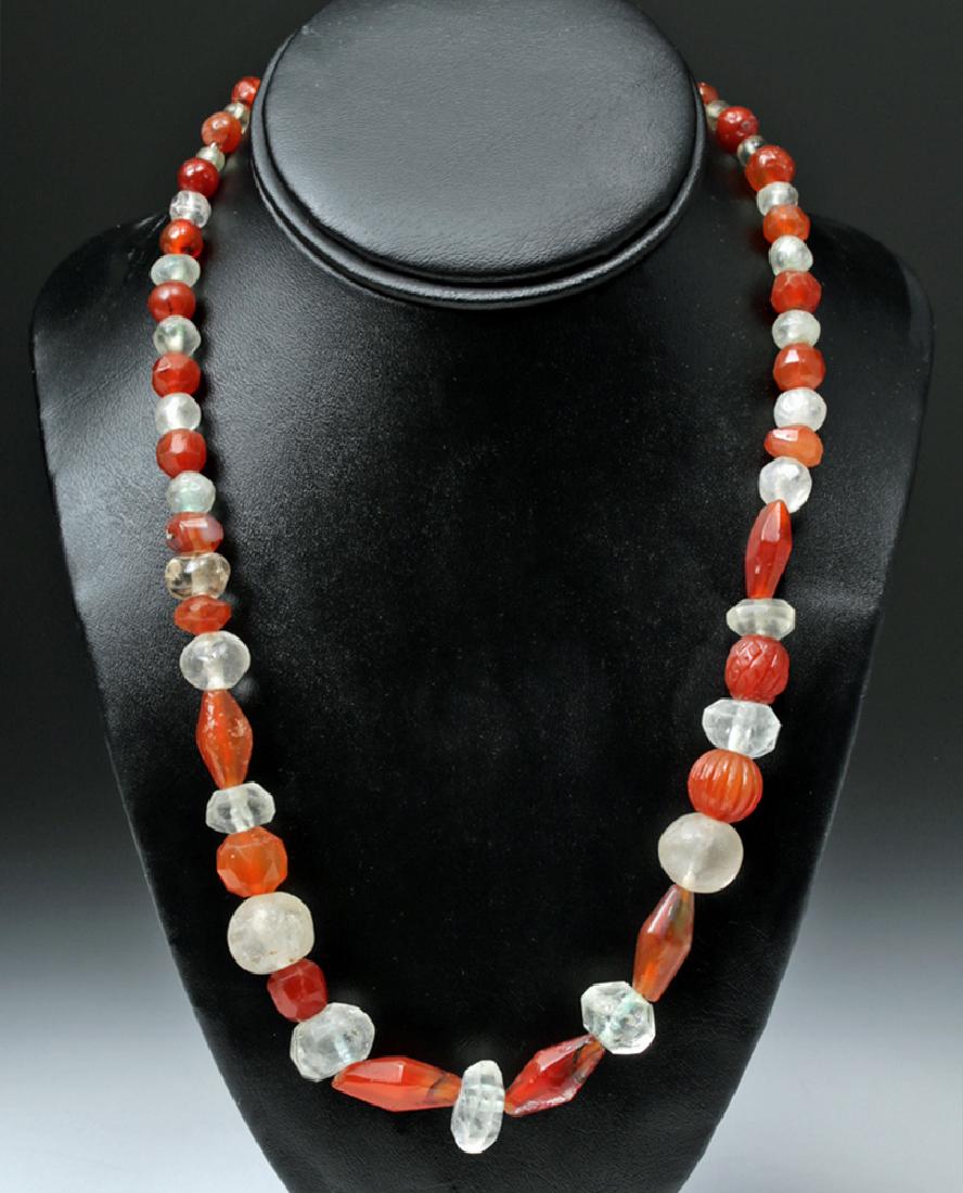 Wearable Bactrian Necklace of Carnelian & Crystal Beads (1 of 4)