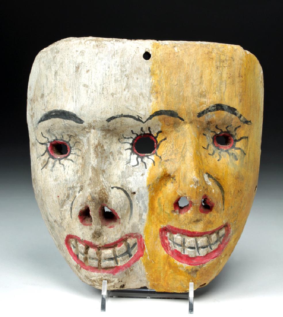Expressive 20th C. Mexican Festival Mask of Duality (1 of 4)