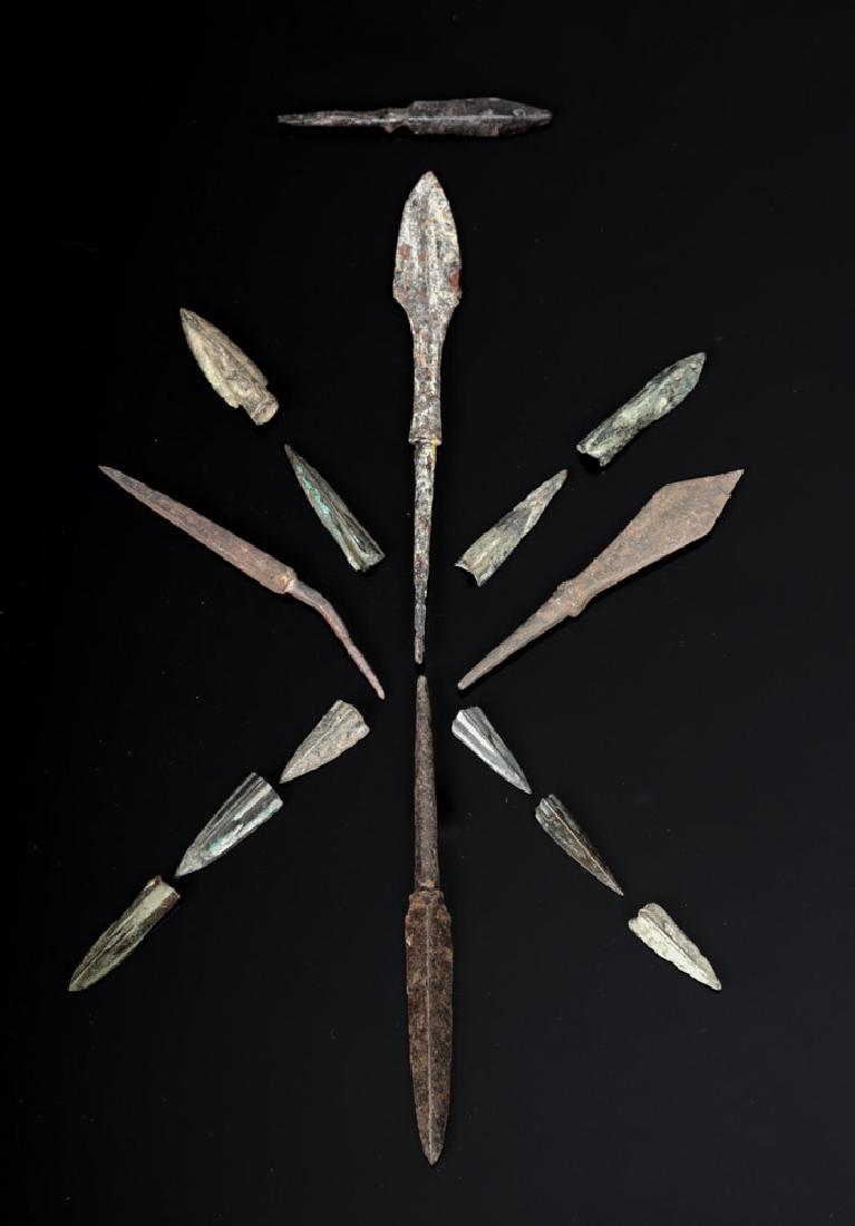 Lot of 15 Roman Bronze / Iron Arrowheads (1 of 2)