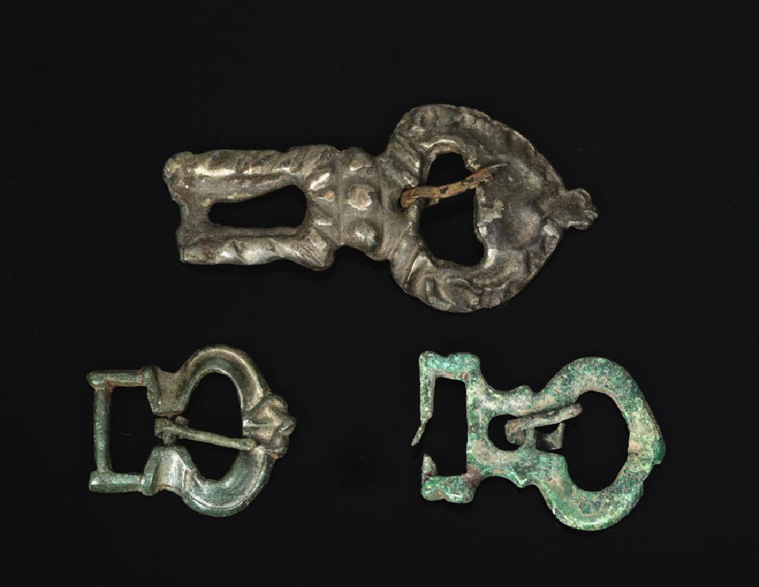 Lot of 3 Viking / Medieval Bronze Belt Buckles (1 of 2)