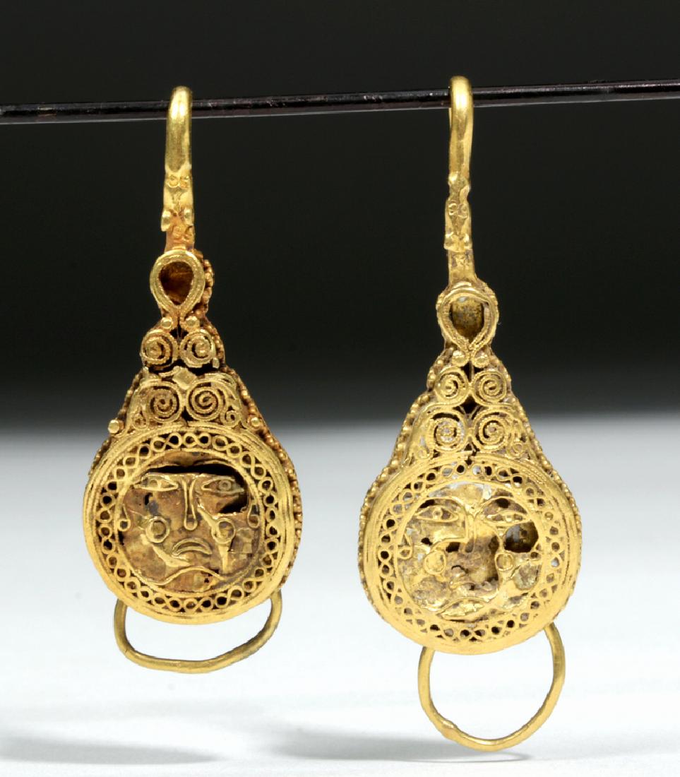 Pair of Byzantine Heavy 22K Gold Earrings - 11.4 g (1 of 5)