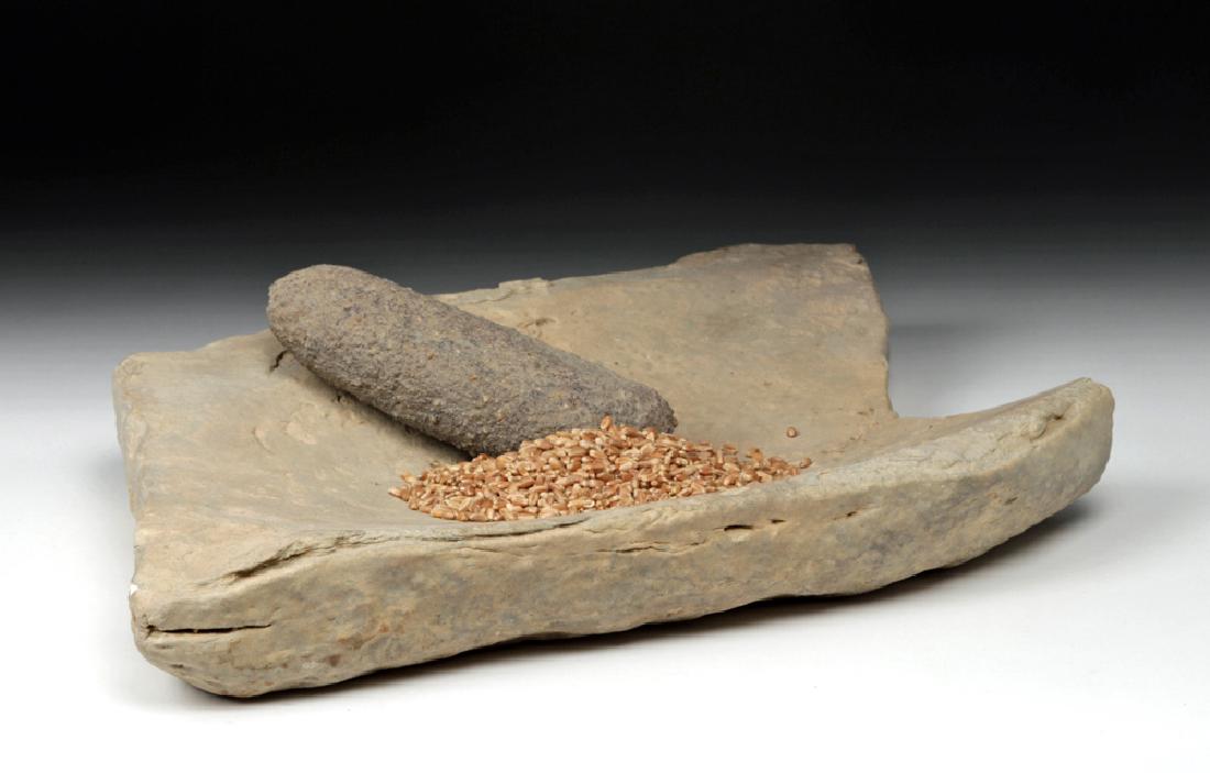 Pre-Dynastic Egyptian Grinding Stone + Hand Stone (1 of 6)