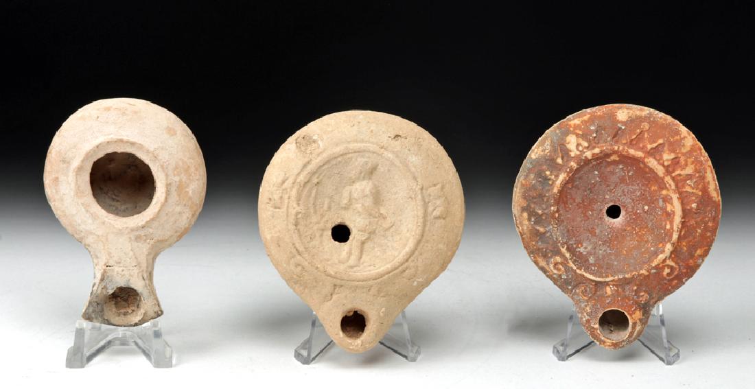 Trio of Roman & Herodian Pottery Oil Lamps (1 of 5)