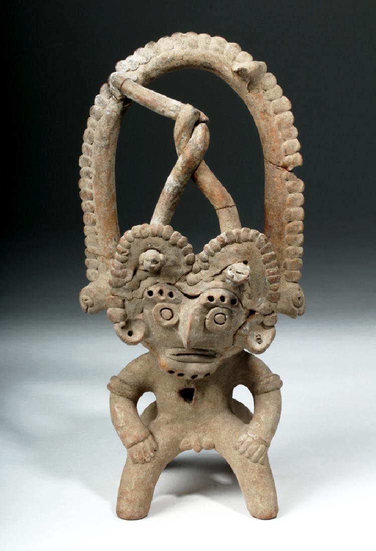 Colima Pottery Incensario, Janus\-Headed (1 of 7)