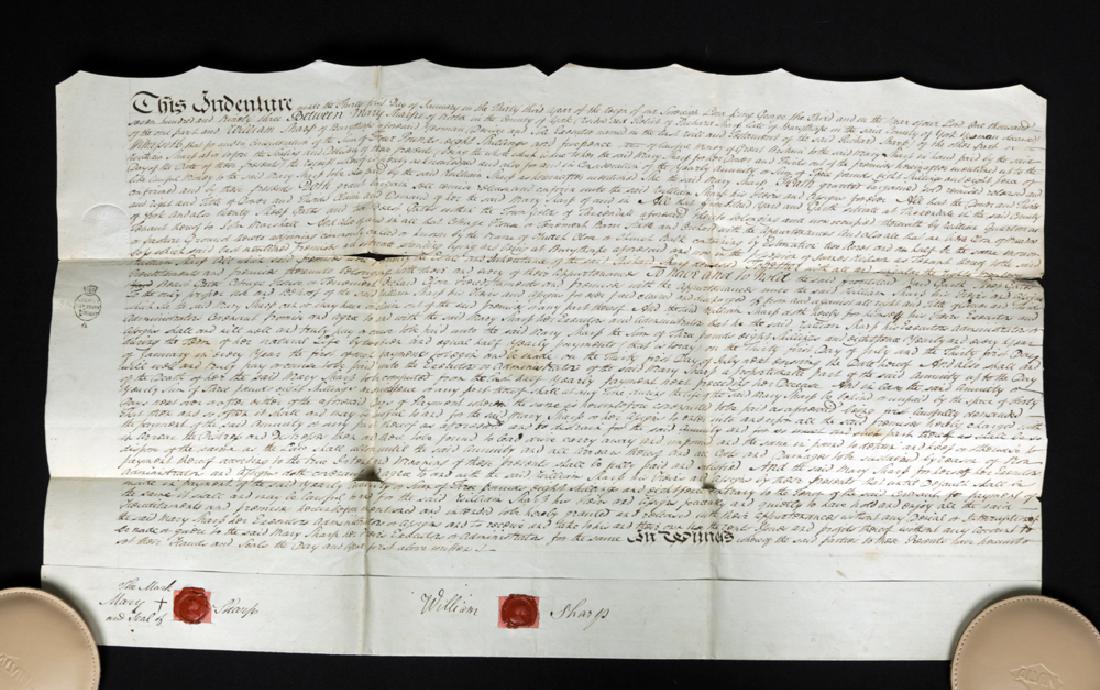 18th C. British Deed from Mary and Mark Sharp (1 of 6)
