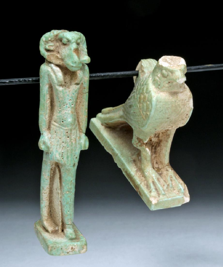 Fine Egyptian Faience Amulets - Horus, Khnum (1 of 5)