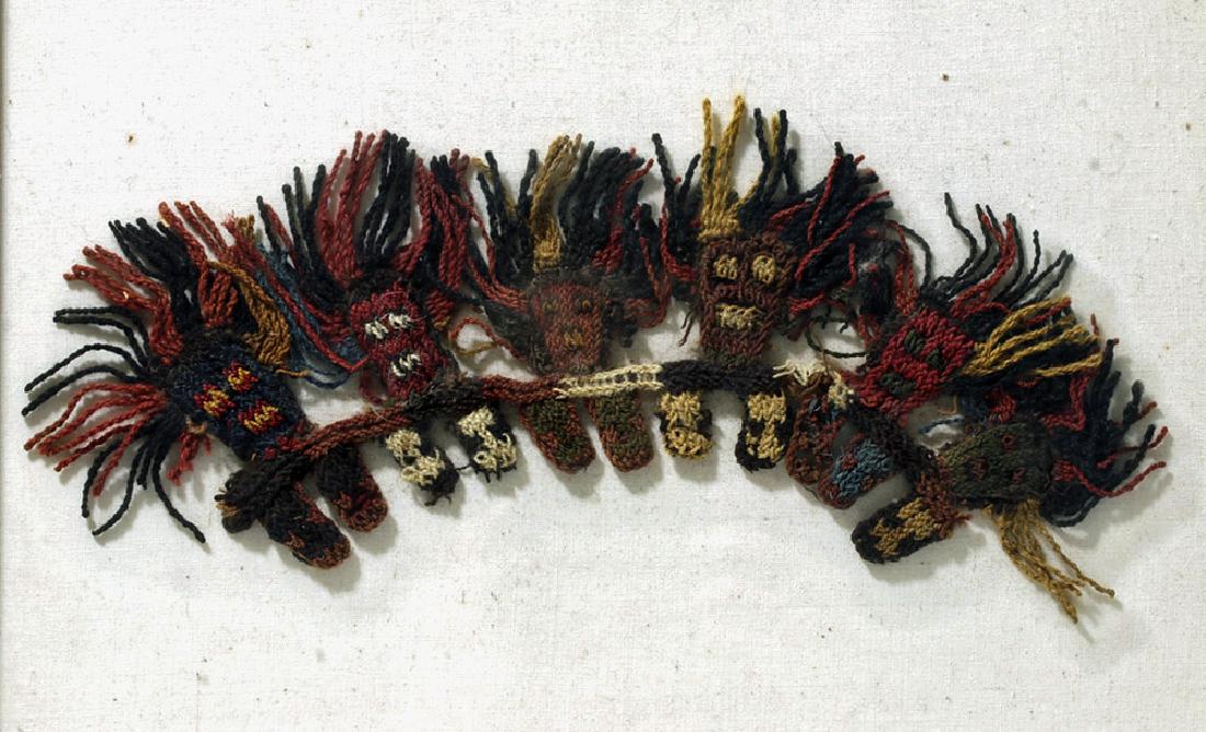 Framed Peruvian Proto Nazca Muneca Textiles (1 of 3)