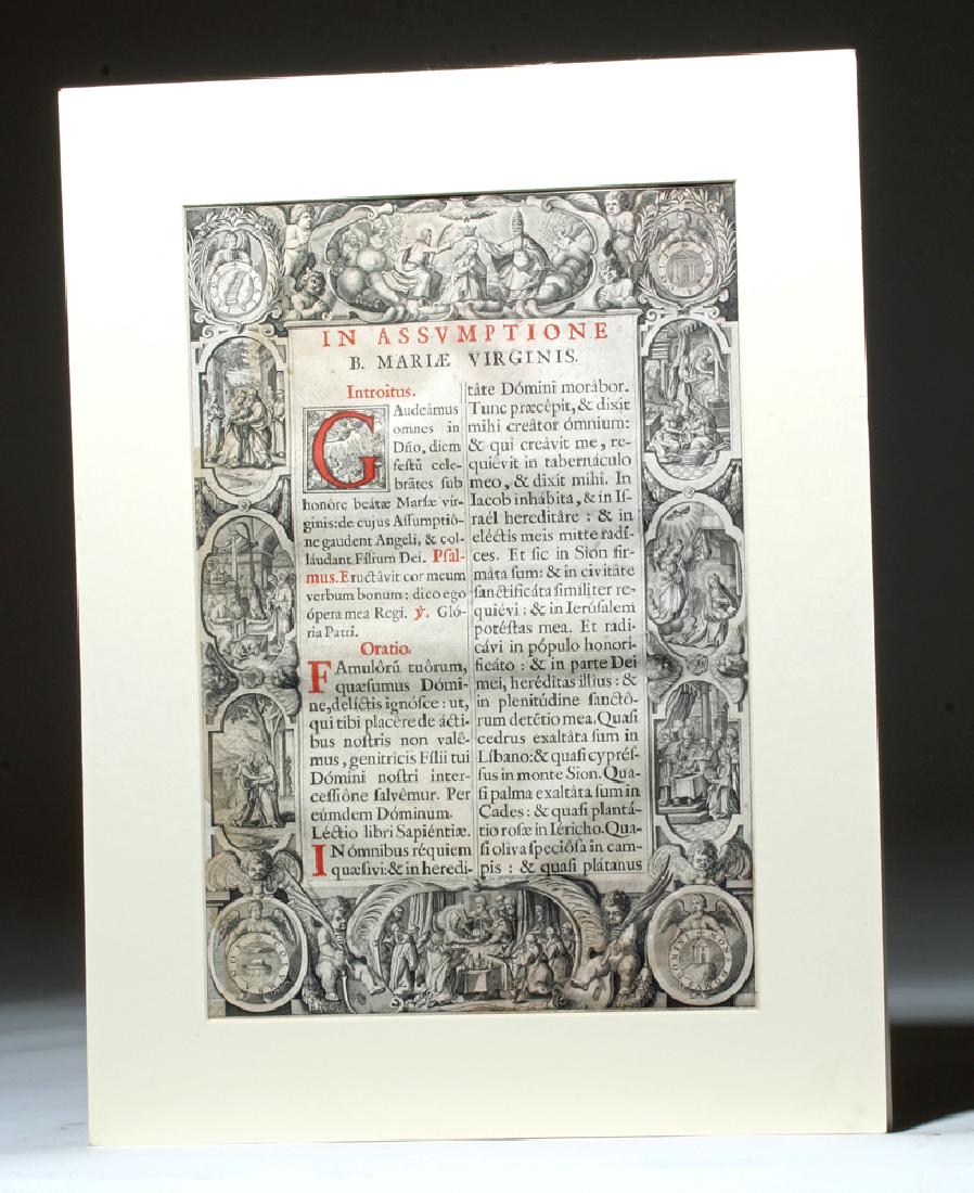 16th C. French Missal Page - Assumption of Mary (1 of 3)